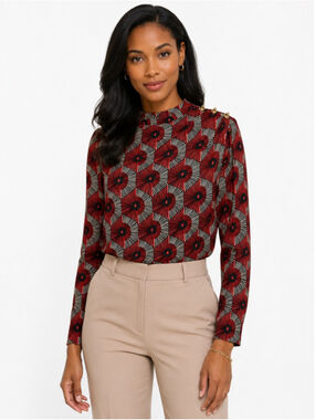 LOVE FOREVER Red Black Blouse XL NWT